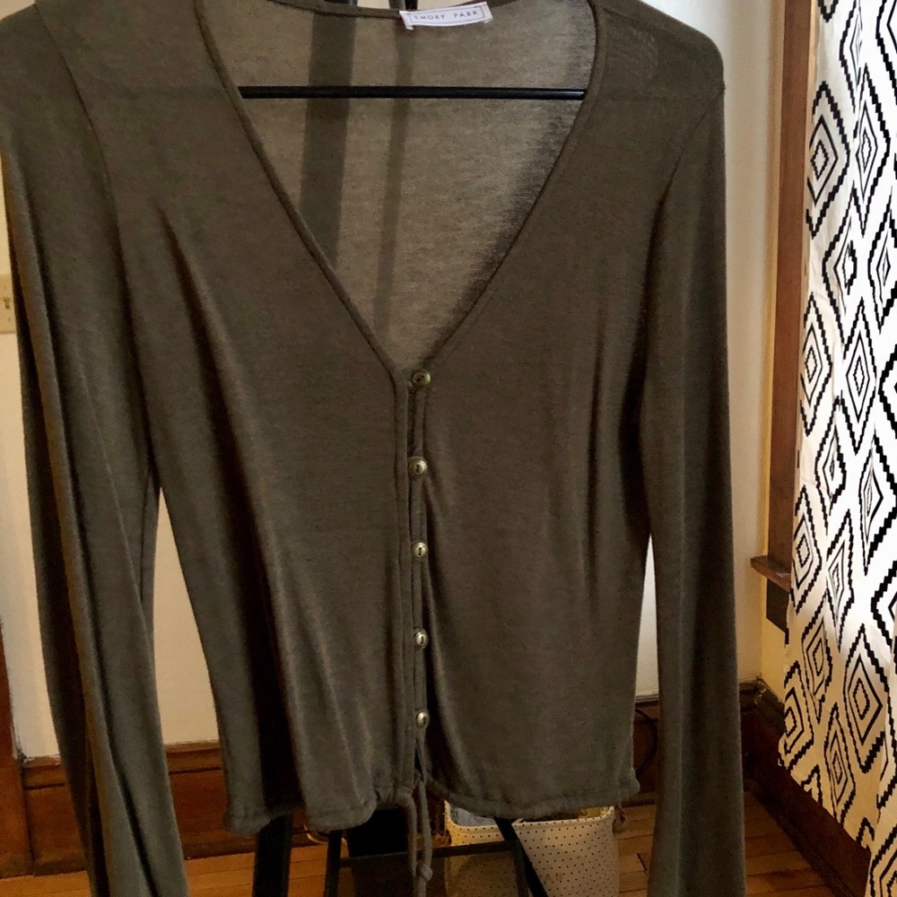 Green button blouse